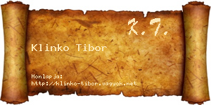 Klinko Tibor névjegykártya